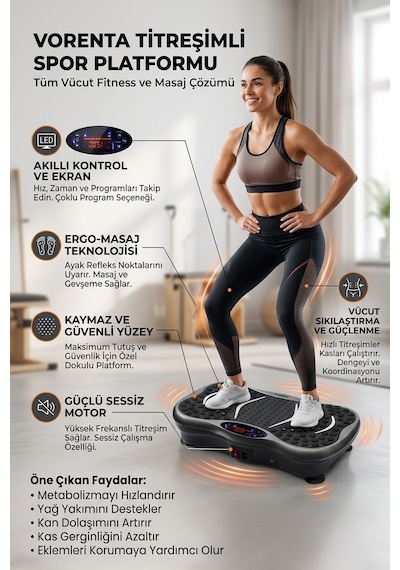 Fit Plus Yüksek Titreşimli 5 Programlı Spor Kondisyon Aleti Ve Egzersiz Aleti