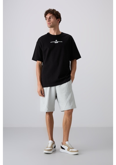Tommy Life Sıyah/beyaz Pamuklu Kalın Yumuşak Dokulu Oversize Fit Baskılı Erkek T-shirt - 88321 001 Tommy Life Sıyah/beyaz Pamuklu Kalın Yumuşak Dokulu Oversize Fit Baskılı Erkek T-shirt - 88321 001