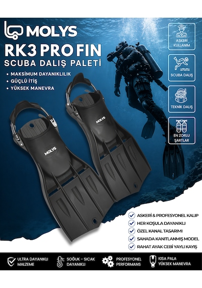 Rk3 Pro Fın Scuba Dalış Paleti Siyah