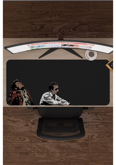 Fight Club Dövüş Kulübü Film V5 90x40 Xxl Gaming Kauçuk Kaymaz Taban Mouse Pad Fare Altlığı