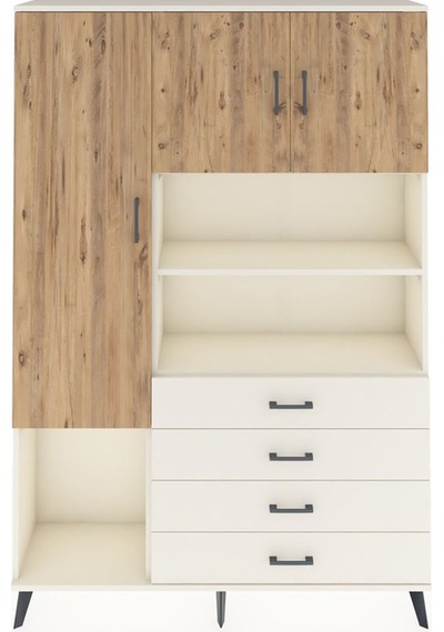 Arges Dolap 7 Raflı 4 Çekmeceli 3 Kapaklı 132x30x195 Aytaşı-ç... Aytaşı