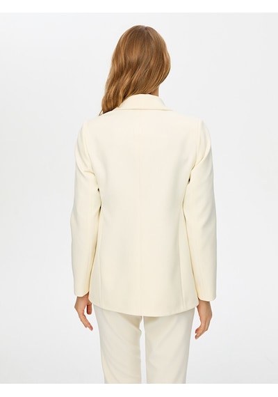 Faik Sönmez Gold Düğmeli Şık Blazer Ceket S26ckt018 Us26ckt01873 Ekru