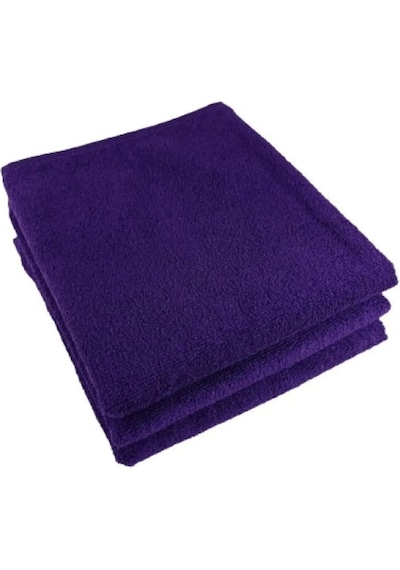 3 Adet Saç Boyası Tutmayan Mikrofiber El Yüz Kuaför Spor Havlusu Mor
