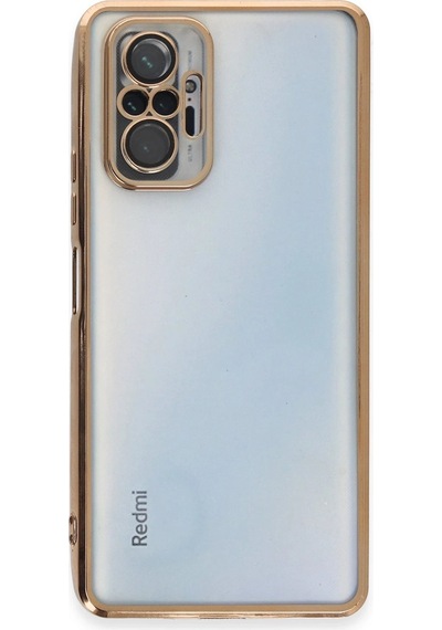 Uryport Xiaomi Redmi Note 10 Pro Kılıf Razer Lensli Silikon - Gold Çok Renkli