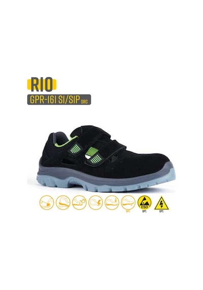 Gripper İş Ayakkabısı - Rio Gpr-161 S1 Black-Green Siyah -Yeşil