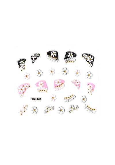 Limmy Tırnak Süsleme Sticker Nail Art Ym-134 - 6x5 Cm - Sıralı Papatya