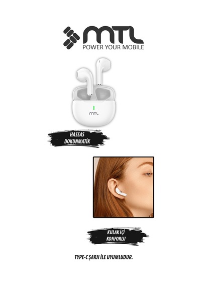 Tws Kablosuz Bluetooth Kulaklık Şık Ve Hafif Tasarım Yüksek Ses Kalitesi Hassas Dokunmatik Kontrol