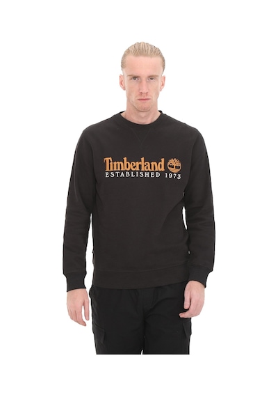 B0a65dd0011-r Timberland Embroidery Logo Brush Back Crew Neck Erkek Sweatshirt Siyah