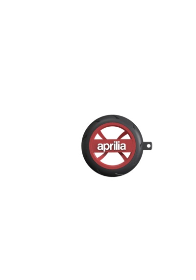 Aprilia Logolu Özel Tasarım Lastik Jant Detaylı Motosiklet Anahtarlığı Kırmızı