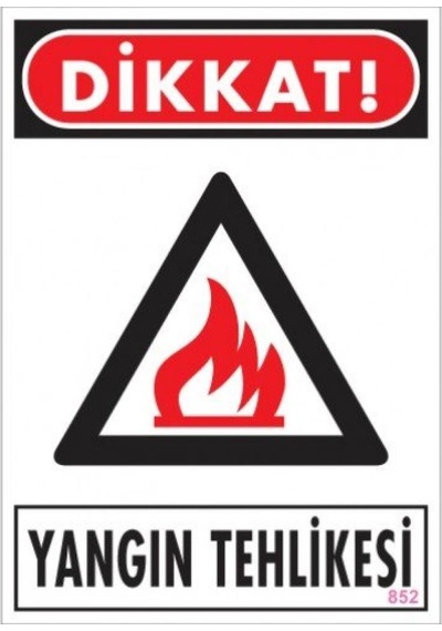 Uyarı Levhası Yangın Tehlikesi "852"