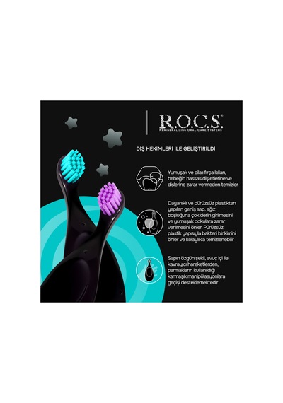 R.o.c.s. Baby Neon 0-3 Yaş Için Ekstra Yumuşak Diş Fırçası - Turkuaz