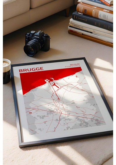 Brugge Belçika Belgium Haritası Çerçeveli Tablo Lüks Salon Ofis Duvar Dekorasyonu Hediyelik Tablo Siyah Brugge Belçika Belgium Haritası Çerçeveli Tablo Lüks Salon Ofis Duvar Dekorasyonu Hediyelik Tablo Siyah