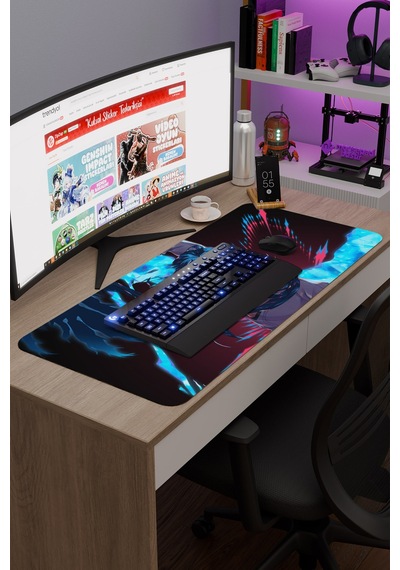 Kaeya Genshin Impact Anime Oyuncu V5 - 90x40 Xxl Gaming Mouse Pad Fare Altlığı