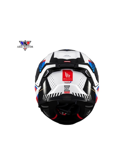 Mt Helmets Thunder 4 Sv Lumınence A7 Parlak Kapalı Kask Mavi - Beyaz - Kırmızı