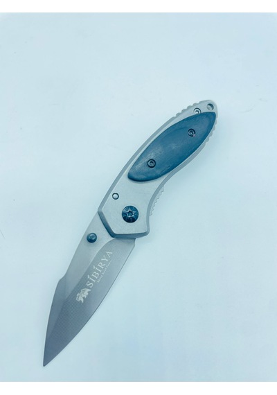 Sibirya Marka Siyah Ahşap Kasa Metal Kamp Bıçak //15cm-s15 Gri - Siyah