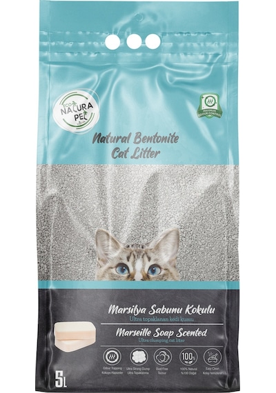 Eco Natura Marsilya Sabunu Kokulu İnce Topaklaşan Bentonit Kedi Kumu 5 L