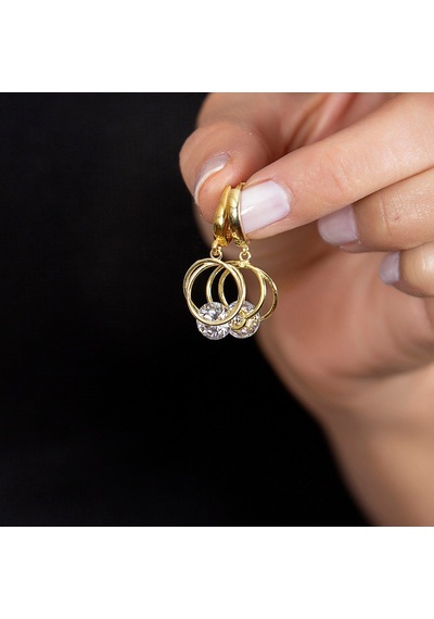 Gümüşhediyeal Starlight Diamond Tektaşlı Kalp Tasarım Gold Renk 925 Ayar Gümüş