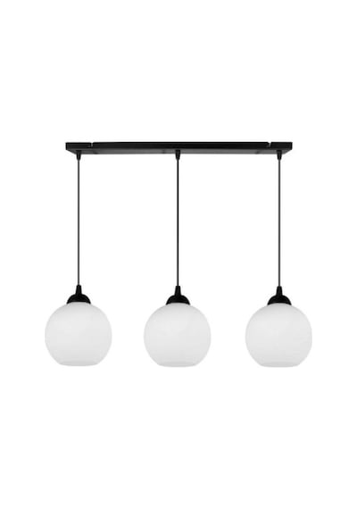 Riolight Modern,retro1,vintage Opal Camlı 3xe27 Sıralı Siyah Meta Siyah