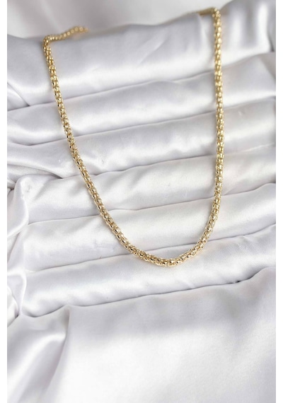 14k Gold Renk Kaplama Boru Zincir Model Cm Kadın Kolye - Çok Renkli
