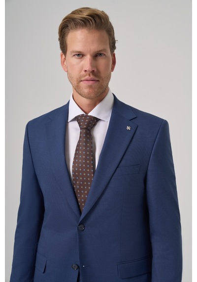 Morven Erkek Lacivert Yünlü Trend Desenli Dynamic Fit Mono Yaka Takım Elbise 26mc001039200 Lacivert