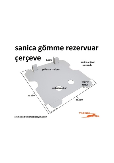 Kulaklı Sanica Gömme Rezervuar Çerçevesi Gri Renkli Çok Renkli