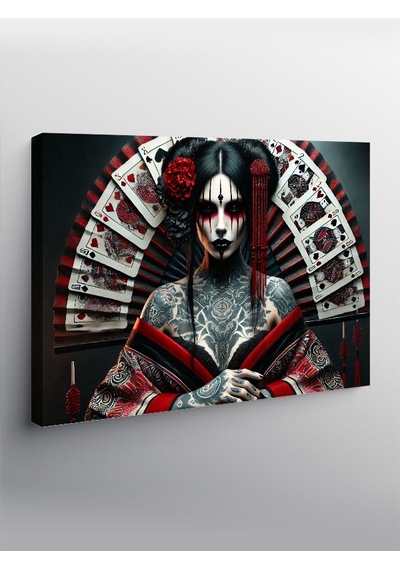 Kanvas Tablo Gotik Kadın Ve Dramatik Makyaj 70cmx100cm