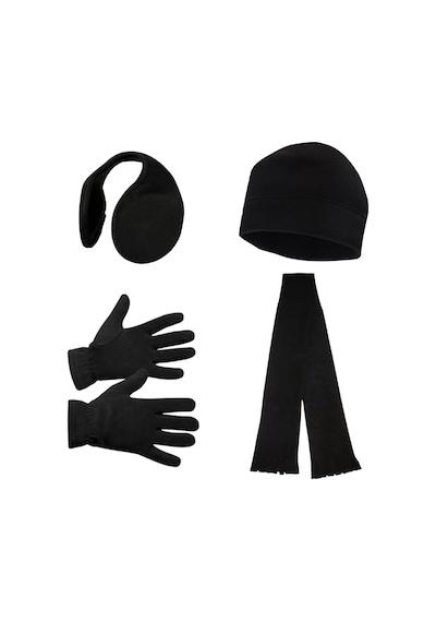 Axe Sportswear Kışlık Polar Eldiven Polar Bere Polar Atkı Kulaklık 4'lü Set