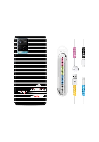 Vivo Y33S Kılıf Kablo Koruyuculu Light My Fire 1366