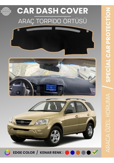 Kia Sorento 2006-2009 Torpido Örtüsü Ön Panel Halı Torpido Koruma Tam Uyum Araca Özel Kaymaz - 842 Stiloto