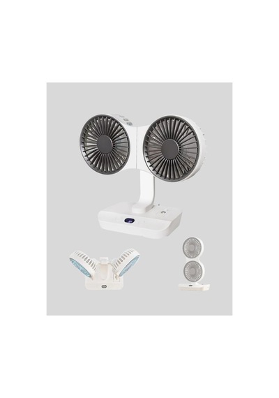 Çift Kafalı Masaüstü Ve Duvar Tipi Sessiz Usb Şarjlı Fan - Hs08377564-9938 Renkli