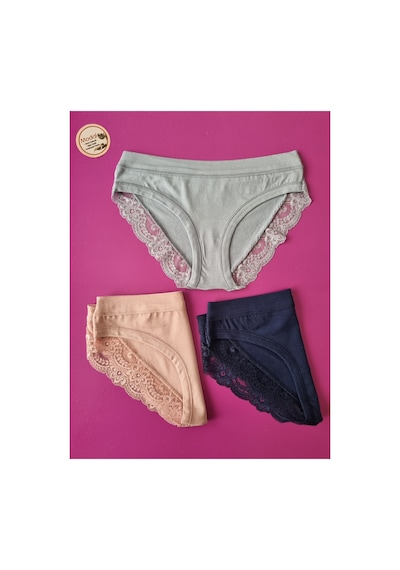 Demirsa Boutique Dantelli Ve Biye Detaylı 3'lü Lacivert, Pudra Ve Mavi Renk Modal Kadın Bikini Külot Lacivert Demirsa Boutique Dantelli Ve Biye Detaylı 3'lü Lacivert, Pudra Ve Mavi Renk Modal Kadın Bikini Külot Lacivert