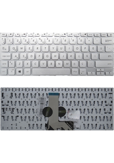 Asus Uyumlu X409ja-bv062a8, X409ja-bv062a9, X409jb-ek003, X409ma-bv086 Klavye Tr Gümüş Gri