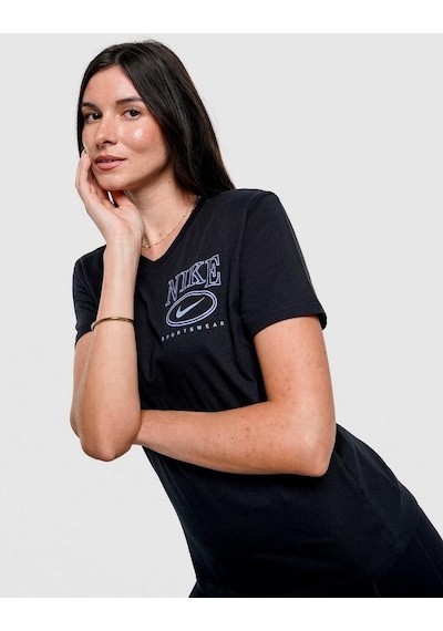 Nike Clup Tee Pamuklu Kadın Siyah Tişört