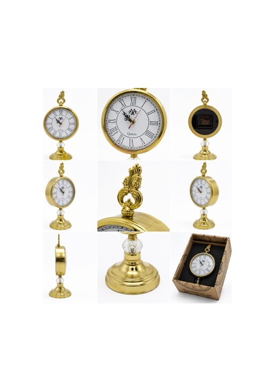 Masaüstü Dekoratif Quartz Saat Altın Renk Vintage Tasarım