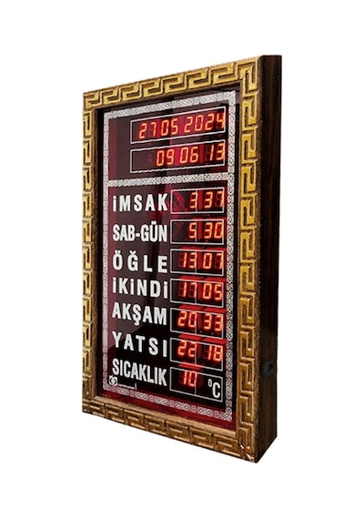 Ev, Ofis Tipi Ezan Okuyan Duvar Saati Çok Renkli