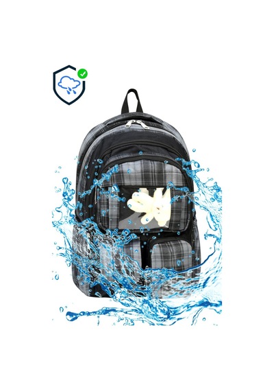 Lilymoon Ekose Ayıcık İlkokul Sırt Çantası Ergonomik Siyah