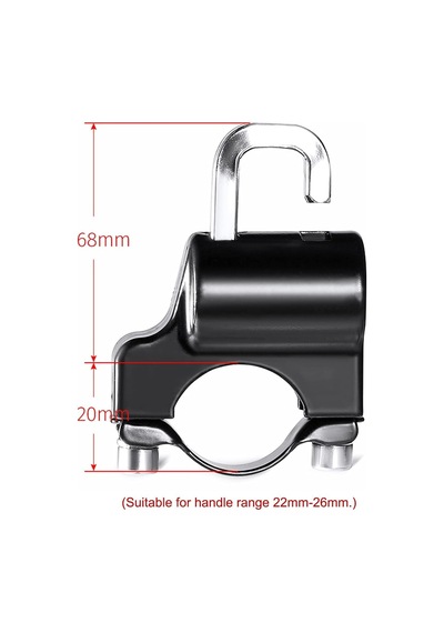 Kyrotech Universal Motosiklet Kask Kilidi 22 Ve 26 Mm Ayarlanabilir Gidon Uyumlu, Çift Anahtarlı Güvenlik Kilidi, Su
