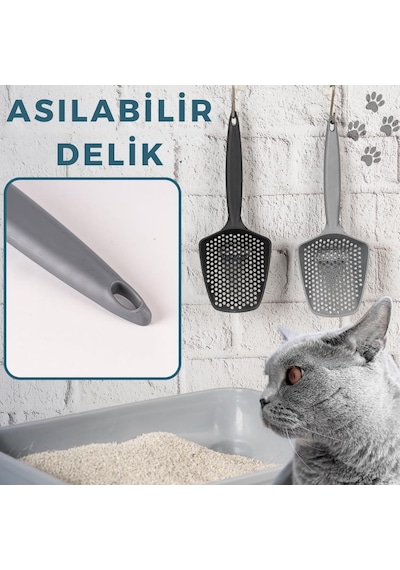 Küçük Delikli Kedi Kumu Eleme Küreği, İnce Taneli Dar Aralıklı Pet Tuvalet Temizleme Eleği Süzgeç