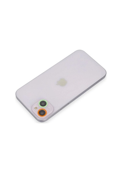 Apple Uyumlu iPhone 13 Renkli Kamera Lens Koruma Cam - Turuncu-yeşil Çok Renkli