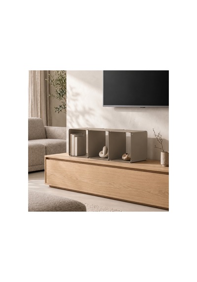Node 3'lü Modüler Metal Tezgah Üstü Mutfak Rafı Ve Kahve Köşesi Standı 49x16 Cm Bej - 943947129 Bej