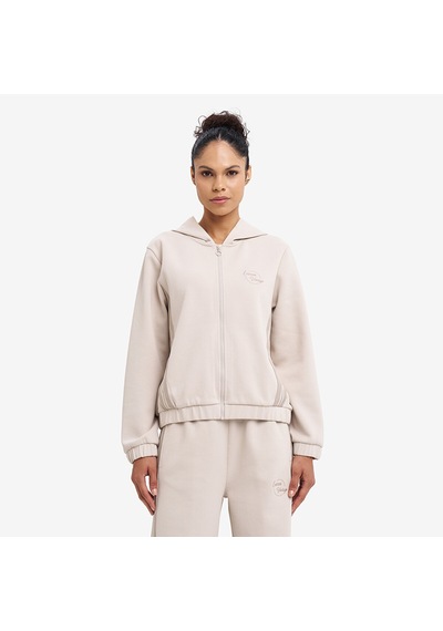 Lescon Ekru Kadın Fermuarlı Kapüşonlu Sweatshirt 26n-2120