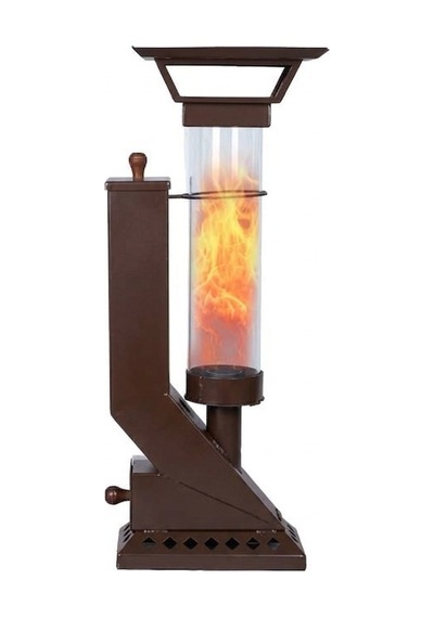 Etinova Compact İf-18 Camlı Alev Lambası Dış Mekan Pelet Soba - Kahve