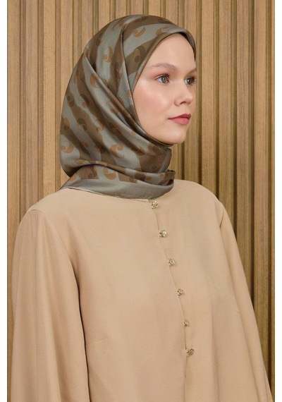 Cacharel 931 Twill İpek Eşarp 9150313 Kahverengi Kahverengi