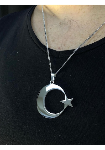 Vog 4 Cm Ay Yıldız Türk Bayrağı Sevgiliye Eşe Babaya Arkadaşa Hediye Çelik Kolye Beyaz Vog 4 Cm Ay Yıldız Türk Bayrağı Sevgiliye Eşe Babaya Arkadaşa Hediye Çelik Kolye Beyaz