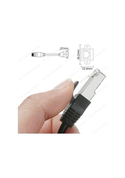 Panel Montaj Rj45 Erkek Rj45 Dişi Uzatma Lan Kablosu-1.5 Metre