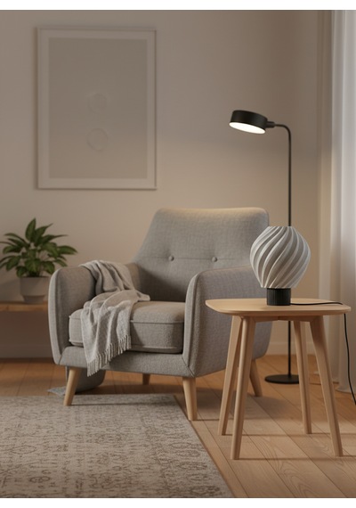 Lalezar Mermer Görünümlü Lamba - Modern Masa Ve Gece Lambası Ambiyans Lambası, Dekoratif Led Abajur Beyaz