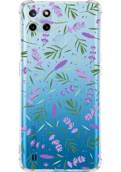 Prinrify Realme C25 Uyumlu Water Color 3 Baskılı Şeffaf Köşe Korumalı Antişok Kılıf