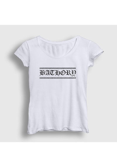Presmono Kadın Bathory T-shirt Beyaz