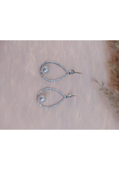 Hdmarketim Swarovski Taşlı Inci Doğal Taşlı Küpe Çok Renkli