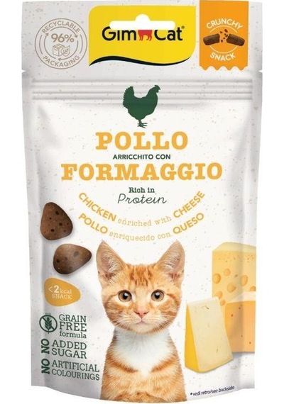 Gimcat Crunchy Snacks Tavuklu Ve Peynirli Tahılsız Kedi Ödül Maması 50 Gr